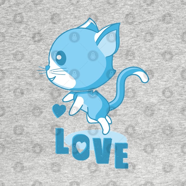 Hovering blue kitten in love. by FunawayHit